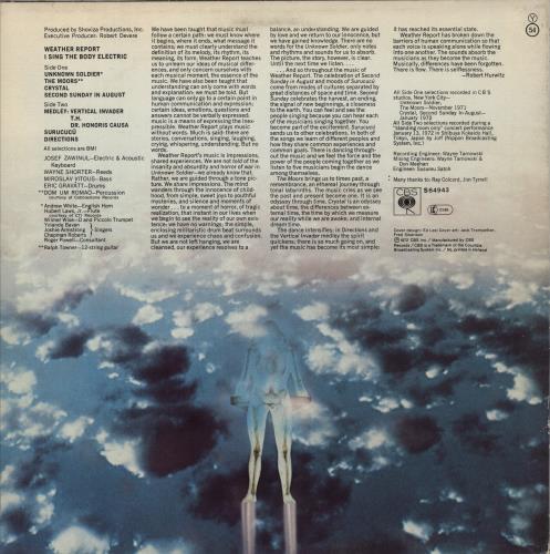 Weather Report I Sing The Body Electric vinyl LP album (LP record) Dutch WEALPIS541261