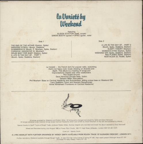 Weekend La Variete vinyl LP album (LP record) UK EKELPLA106915