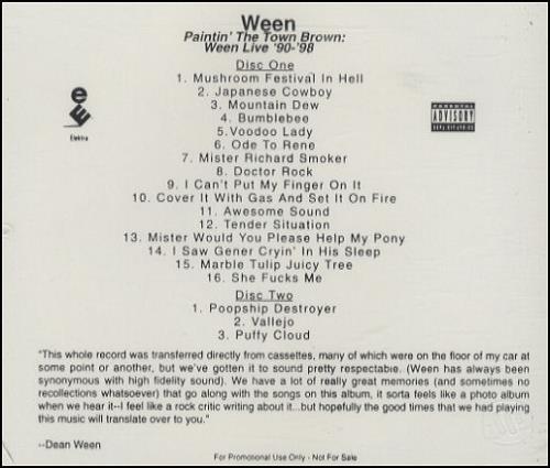 Ween Paintin' The Town Brown 2 CD album set (Double CD) US EEN2CPA147213