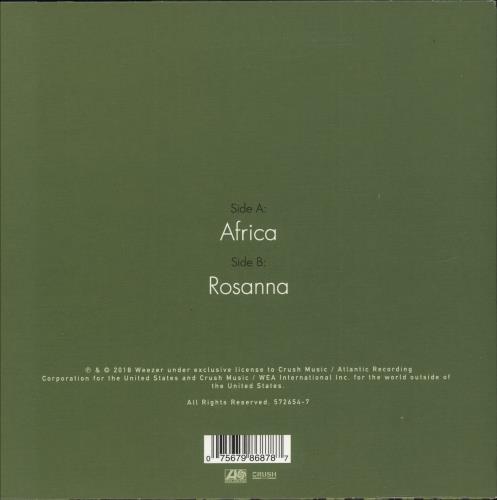 Weezer Africa - Green Vinyl 7" vinyl single (7 inch record / 45) US WEE07AF865928