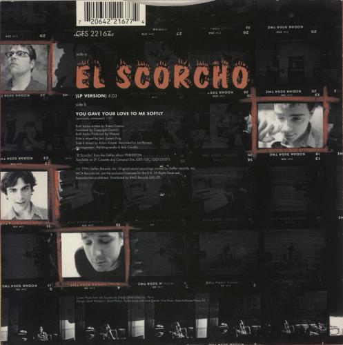 Weezer El Scorcho 7" vinyl single (7 inch record / 45) UK WEE07EL82698