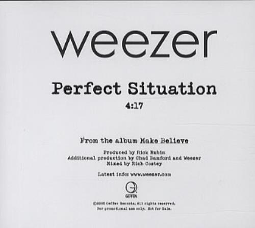 Weezer Perfect Situation CD-R acetate US WEECRPE341374