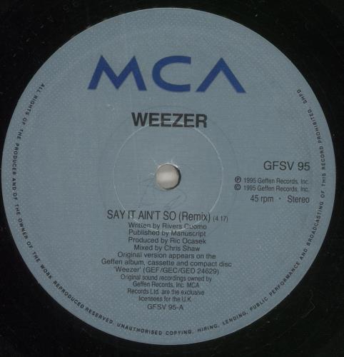 Weezer Say It Aint So - EX 10" vinyl single (10 inch record) UK WEE10SA288466