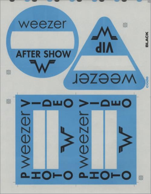 Weezer Tour Passes - Uncut Sheet tour pass US WEETPTO428699