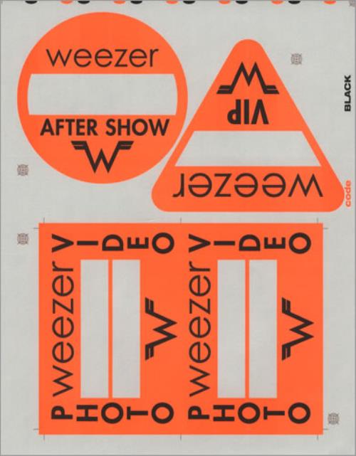 Weezer Tour Passes - Uncut Sheets tour pass US WEETPTO428702