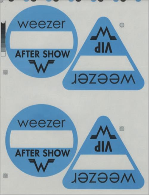 Weezer Tour Passes - Uncut Sheets tour pass US WEETPTO428702