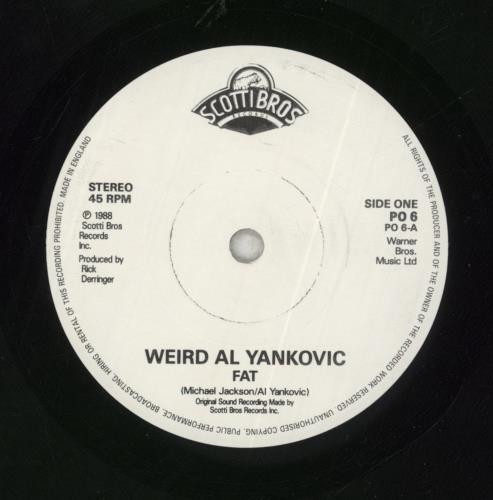Weird Al Yankovic Fat 7" vinyl single (7 inch record / 45) UK YAN07FA852848