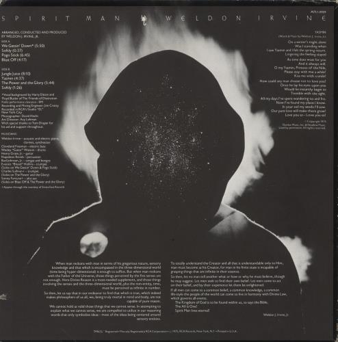Weldon Irvine Spirit Man vinyl LP album (LP record) US ZSLLPSP859956