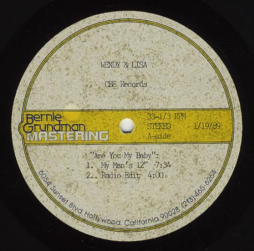 Wendy & Lisa Are You My Baby - 12" Mixes 12" vinyl single (12 inch record / Maxi-single) US WEN12AR370774