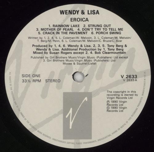 Wendy & Lisa Eroica vinyl LP album (LP record) UK WENLPER245053