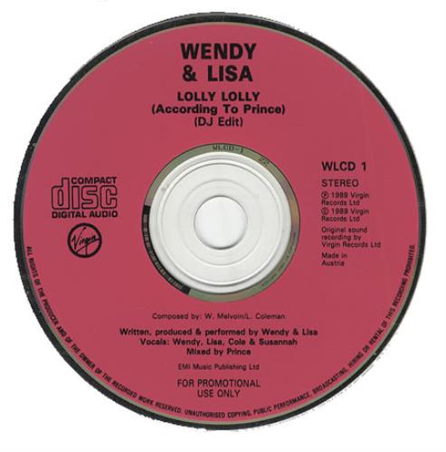 Wendy & Lisa Lolly Lolly CD single (CD5 / 5") UK WENC5LO19701