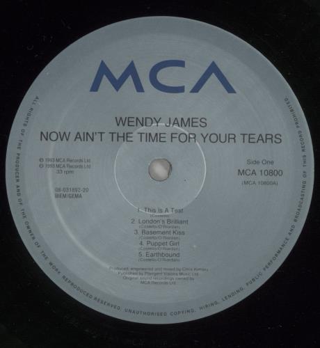 Wendy James Now Ain't The Time For Your Tears vinyl LP album (LP record) UK WJALPNO155122