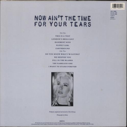 Wendy James Now Ain't The Time For Your Tears vinyl LP album (LP record) UK WJALPNO155122