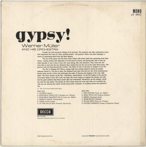 Werner M�ller Gypsy! vinyl LP album (LP record) UK WEMLPGY697522