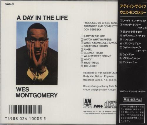 Wes Montgomery A Day In The Life CD album (CDLP) Japanese WMGCDAD876782