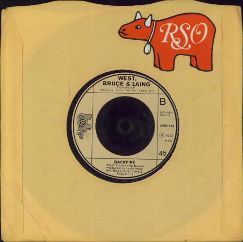 West, Bruce & Laing Dirty Shoes 7" vinyl single (7 inch record / 45) UK WB&07DI803861