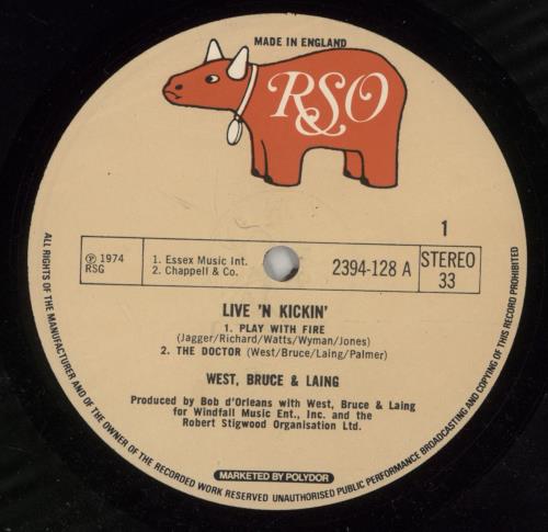 West, Bruce & Laing Live 'N' Kickin' vinyl LP album (LP record) UK WB&LPLI337848