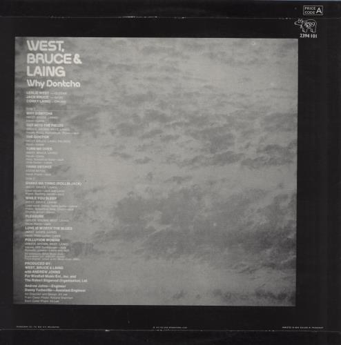 West, Bruce & Laing Why Dontcha vinyl LP album (LP record) New Zealand WB&LPWH620441