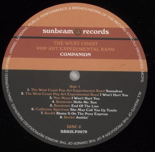 West Coast Pop Art Experimental Band Companion - 180gm 2-LP vinyl record set (Double LP Album) UK WCP2LCO866981