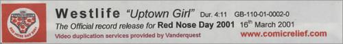 Westlife Uptown Girl video (VHS or PAL or NTSC) UK WLIVIUP177185