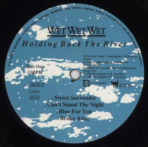 Wet Wet Wet Holding Back The River vinyl LP album (LP record) UK WETLPHO405584
