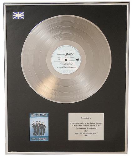 Wet Wet Wet Popped In Souled Out in-house award disc UK WETAIPO96264