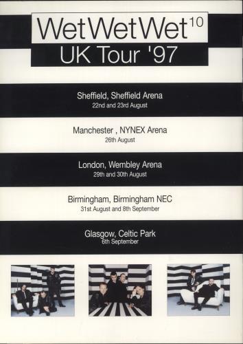 Wet Wet Wet UK Tour '97 + 2 Ticket Stubs tour programme UK WETTRUK877059