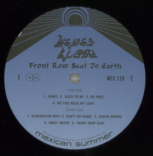 Weyes Blood Front Row Seat To Earth vinyl LP album (LP record) US 5F6LPFR864823