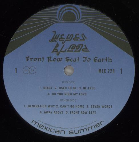 Weyes Blood Front Row Seat To Earth vinyl LP album (LP record) US 5F6LPFR882817