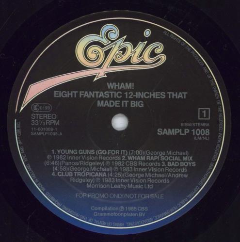 Wham Eight Fantastic 12-inches That Made It Big vinyl LP album (LP record) Dutch WHALPEI97640