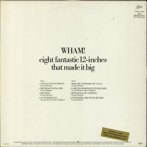 Wham Eight Fantastic 12-inches That Made It Big vinyl LP album (LP record) Dutch WHALPEI97640