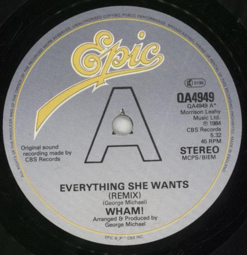 Wham Everything She Wants - Remix 7" vinyl single (7 inch record / 45) UK WHA07EV585889