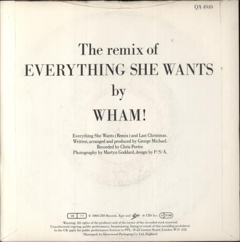 Wham Everything She Wants - Remix 7" vinyl single (7 inch record / 45) UK WHA07EV585889