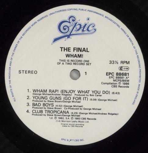 Wham The Final - EX 2-LP vinyl record set (Double LP Album) UK WHA2LTH745199