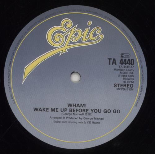 Wham Wake Me Up Before You Go-Go 12" vinyl single (12 inch record / Maxi-single) UK WHA12WA17810