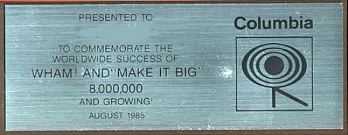 Wham Wham! Worldwide in-house award disc US WHAAIWH342774
