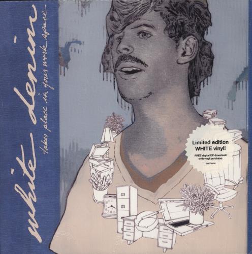 White Denim Takes Place In Your Work Space - White Vinyl + Opened Shrinkwrap 12" vinyl single (12 inch record / Maxi-single) UK WDE12TA871356