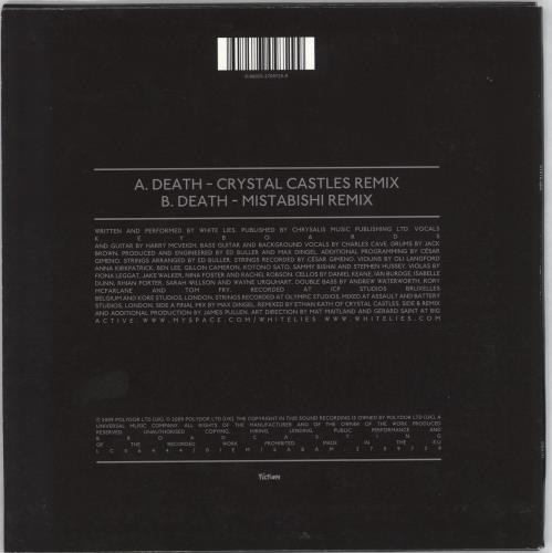White Lies Death 7" vinyl single (7 inch record / 45) UK WI407DE473614