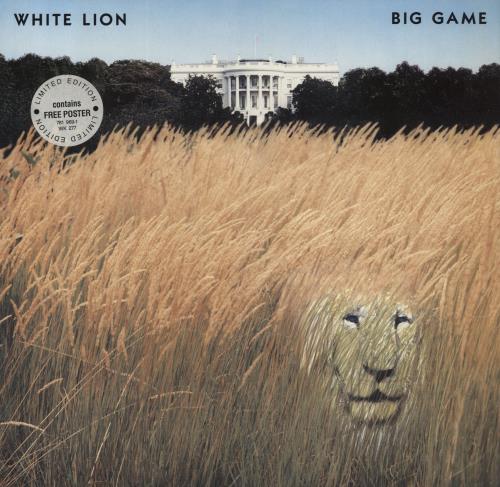 White Lion Big Game + Poster vinyl LP album (LP record) UK WHTLPBI790055