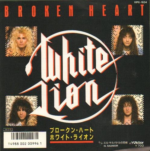 White Lion Broken Heart - White label 7" vinyl single (7 inch record / 45) Japanese WHT07BR655442