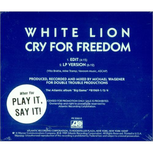 White Lion Cry For Freedom CD single (CD5 / 5") US WHTC5CR01088