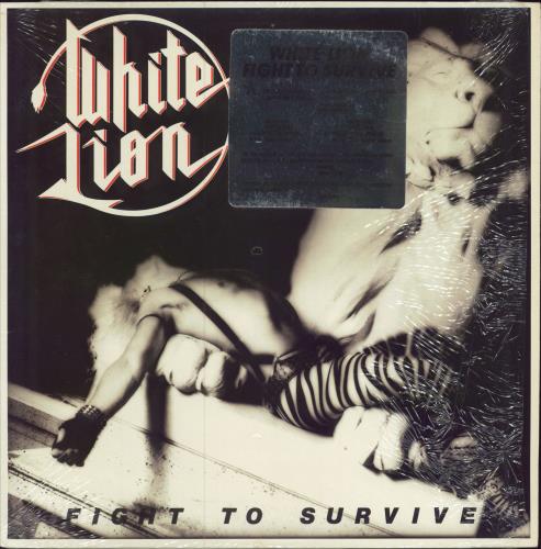 White Lion Fight To Survive - Stickered/Shrink vinyl LP album (LP record) US WHTLPFI785085