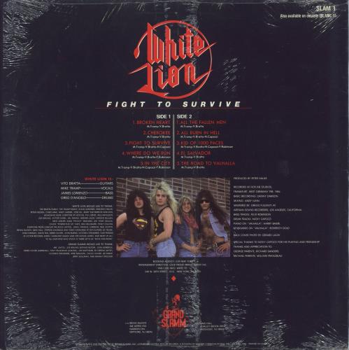 White Lion Fight To Survive - Stickered/Shrink vinyl LP album (LP record) US WHTLPFI785085