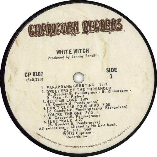 White Witch White Witch vinyl LP album (LP record) US YYILPWH698172