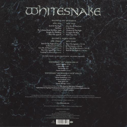 Whitesnake 1987 - 30th Anniversary Edition - 180 Gram Vinyl 2-LP vinyl record set (Double LP Album) UK WHI2LTH865297