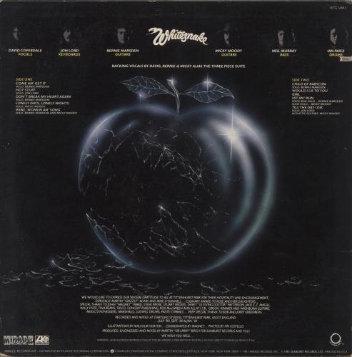 Whitesnake Come An' Get It vinyl LP album (LP record) US WHILPCO550033