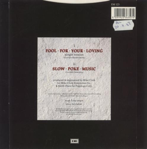 Whitesnake Fool For Your Loving 7" vinyl single (7 inch record / 45) UK WHI07FO32325