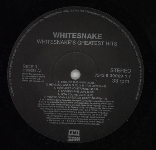 Whitesnake Greatest Hits vinyl LP album (LP record) UK WHILPGR563049