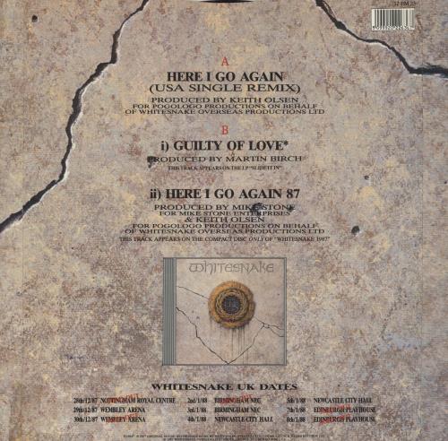 Whitesnake Here I Go Again - EX 12" vinyl single (12 inch record / Maxi-single) UK WHI12HE16286