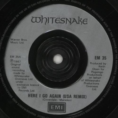Whitesnake Here I Go Again - inj 7" vinyl single (7 inch record / 45) UK WHI07HE807306